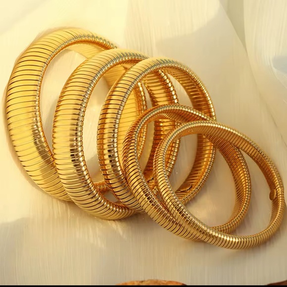 Aurora 18K Gold Stainless Steel Waterproof Slake Bracelet - Picture 13 of 13